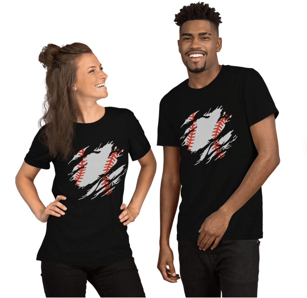 Distressed Baseball Short-Sleeve Unisex 