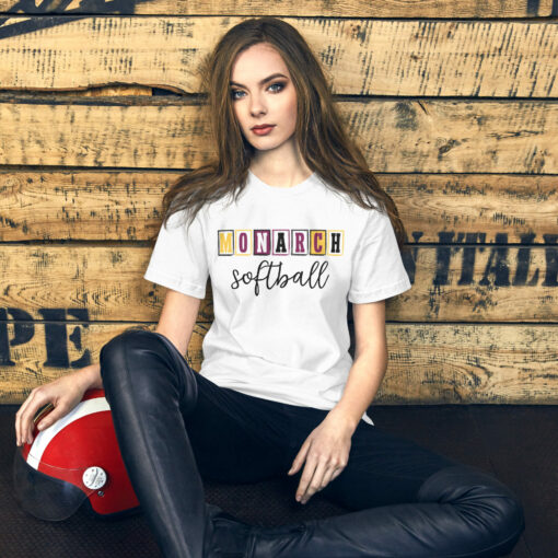 Monarch Softball T-Shirt, PLHS, Papillion LaVista High School, Softball Mom Shirt, School Shirt - Image 2